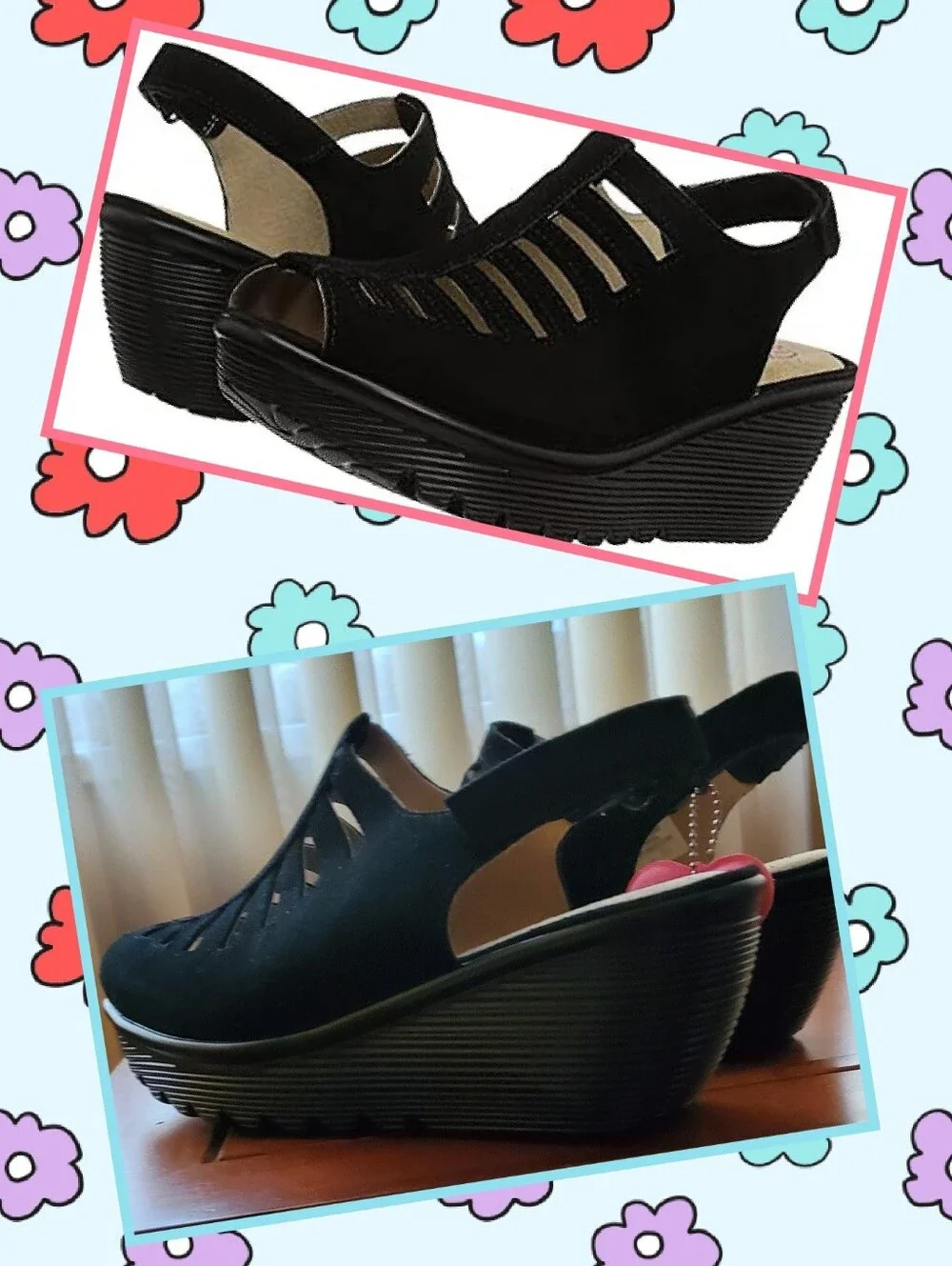 NEW in BOX Skechers Parallel-Trapezoid wedge sandals sz. 9 black